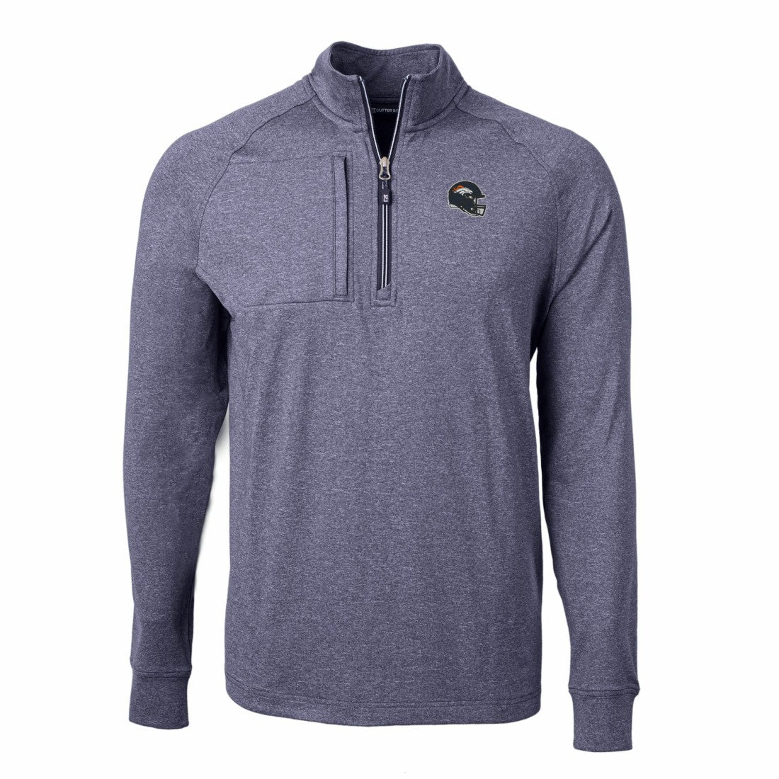 Denver Broncos Cutter & Buck Big & Tall Adapt Eco Raglan Quarter-Zip Jacket | NFL Online