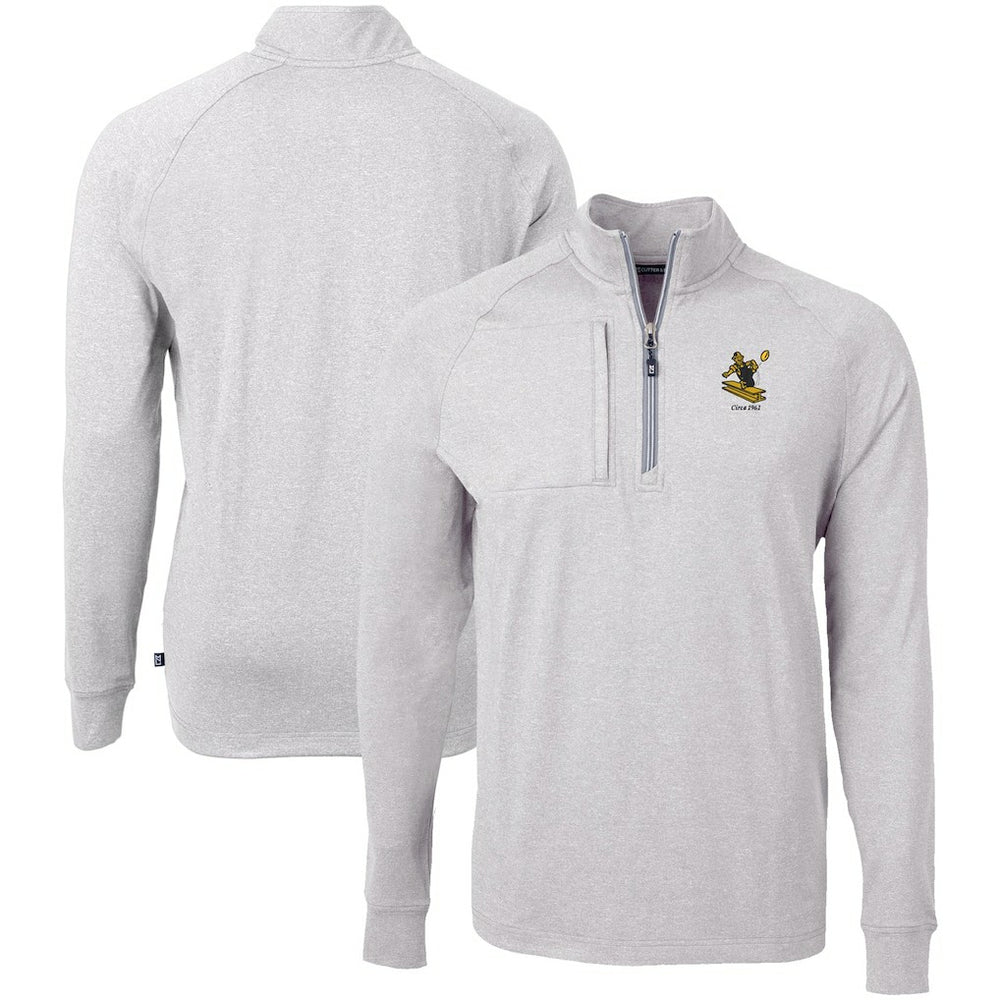 Pittsburgh Steelers Cutter & Buck Big & Tall Adapt Eco Raglan Quarter-Zip Jacket | NFL Discount