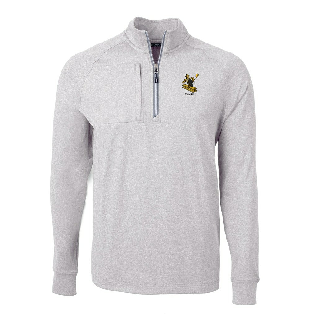 Pittsburgh Steelers Cutter & Buck Big & Tall Adapt Eco Raglan Quarter-Zip Jacket | NFL Discount