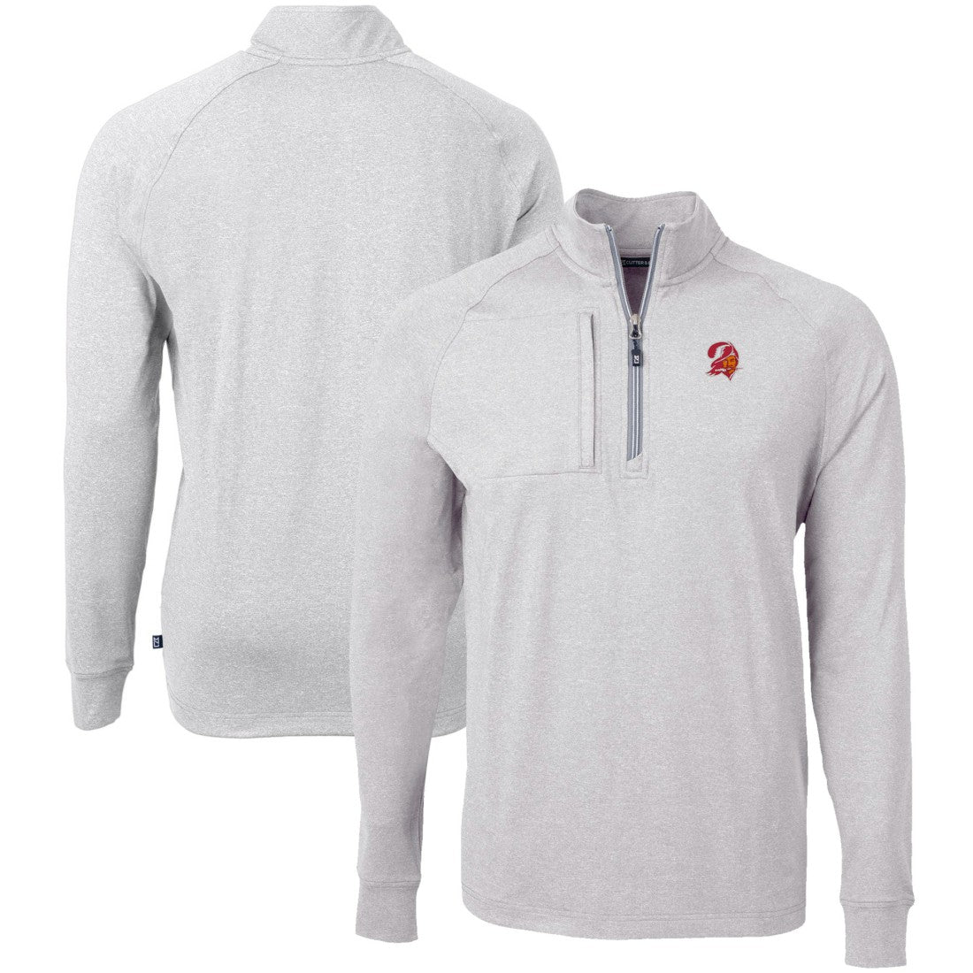 Tampa Bay Buccaneers Cutter & Buck Big & Tall Adapt Eco Raglan Quarter-Zip Jacket | NFL Hot