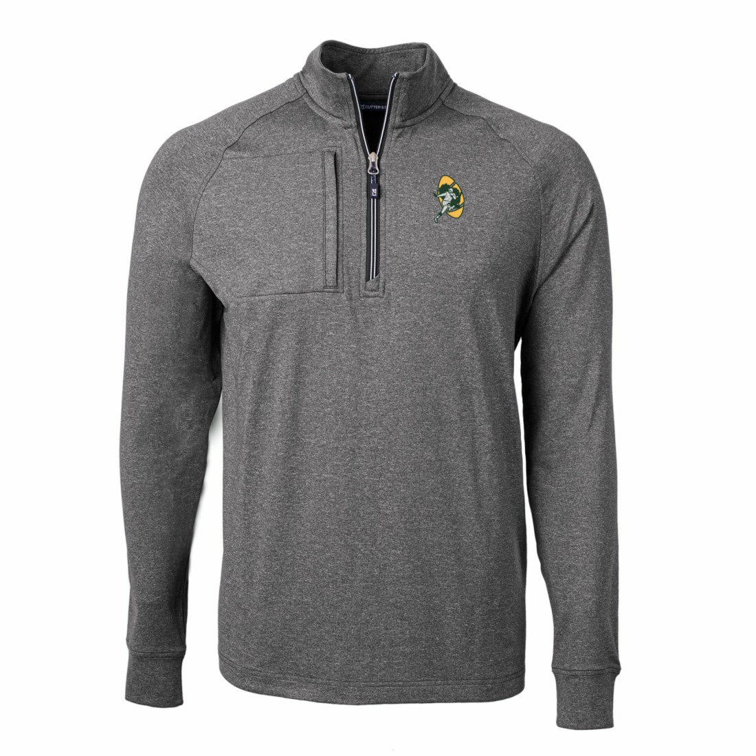 Green Bay Packers Cutter & Buck Big & Tall Adapt Eco Raglan Quarter-Zip Jacket | NFL US