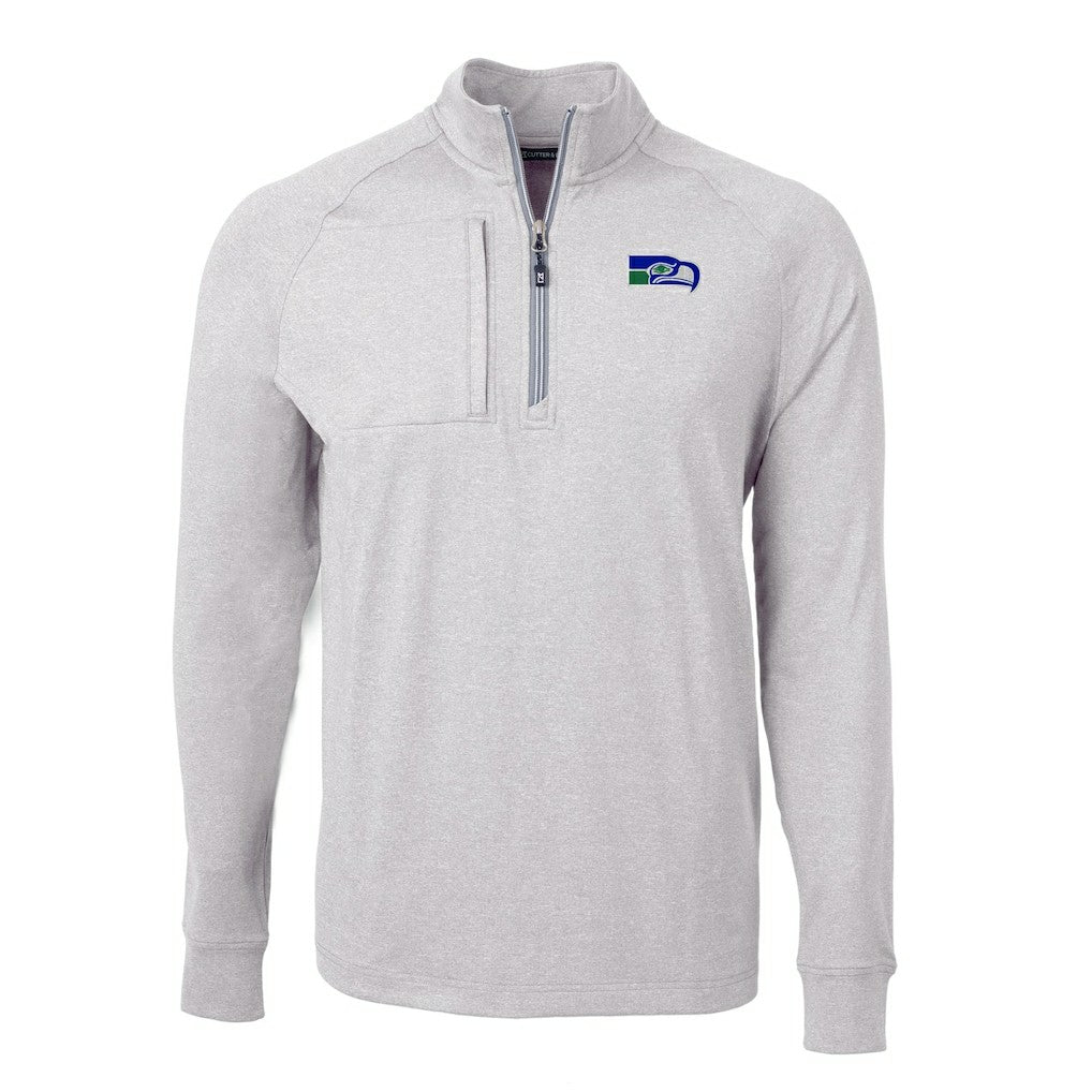 Seattle Seahawks Cutter & Buck Big & Tall Adapt Eco Raglan Quarter-Zip Jacket | NFL US