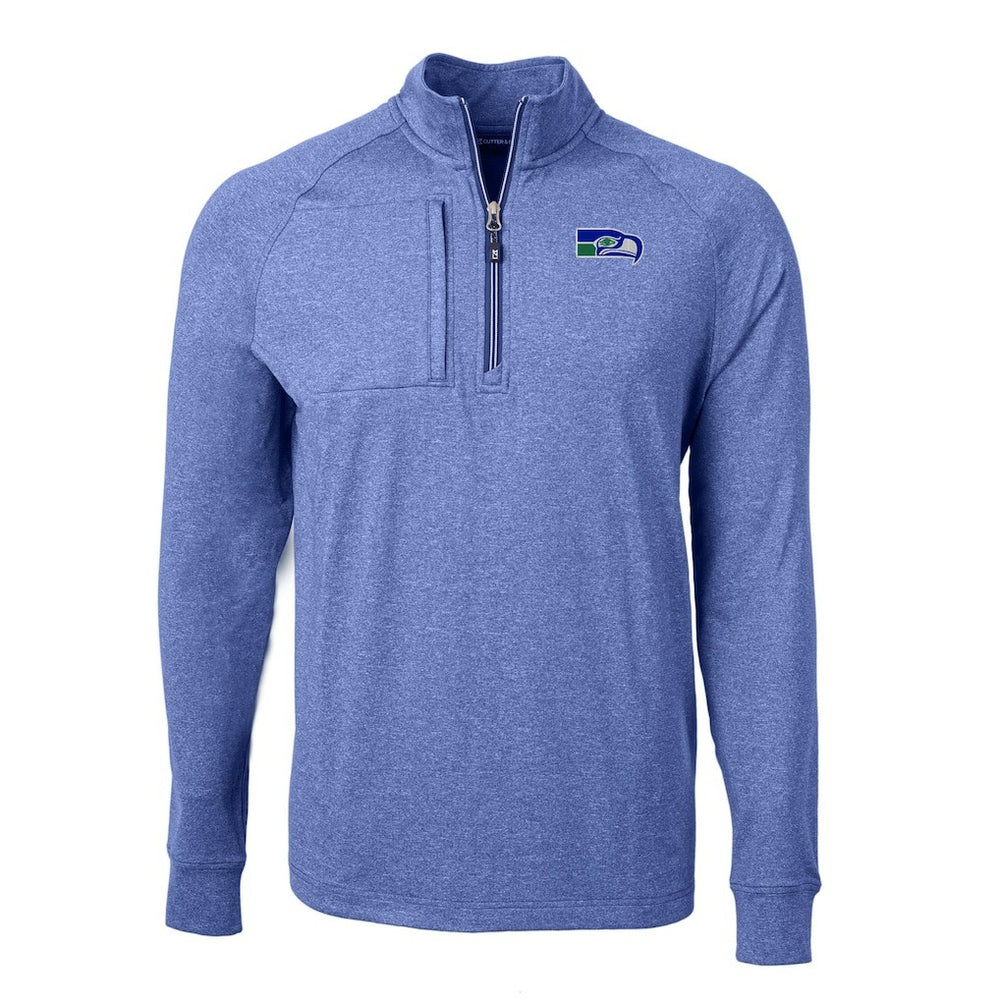 Seattle Seahawks Cutter & Buck Big & Tall Adapt Eco Raglan Quarter-Zip Jacket | NFL Sale
