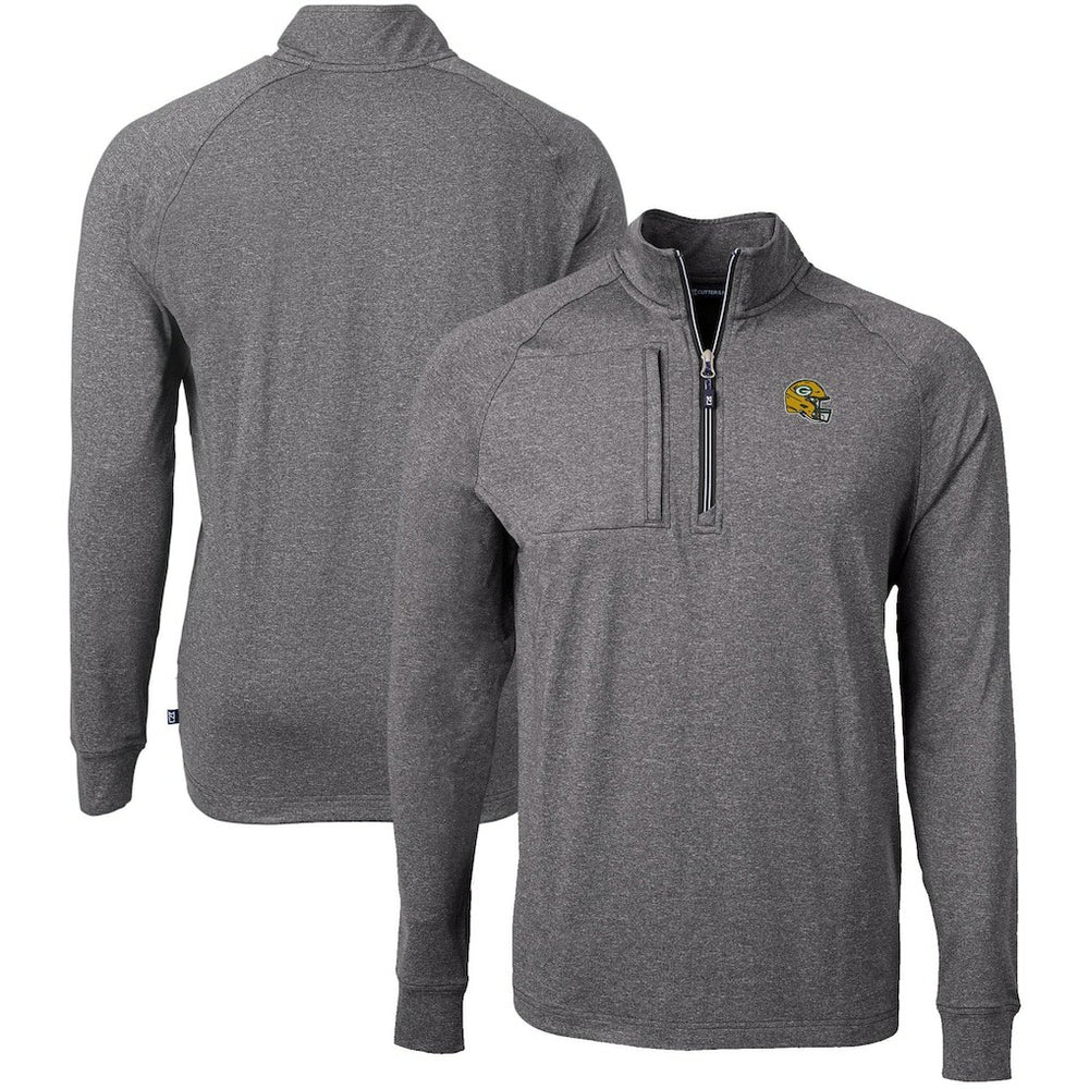 Green Bay Packers Cutter & Buck Big & Tall Adapt Eco Raglan Quarter-Zip Jacket | NFL On sale