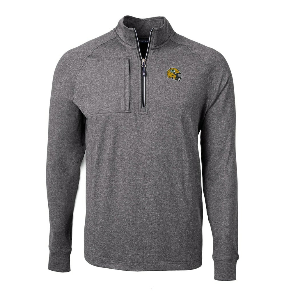 Green Bay Packers Cutter & Buck Big & Tall Adapt Eco Raglan Quarter-Zip Jacket | NFL On sale