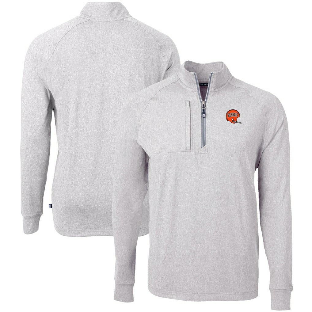 Cincinnati Bengals Cutter & Buck Big & Tall Adapt Eco Raglan Quarter-Zip Jacket | NFL Discount