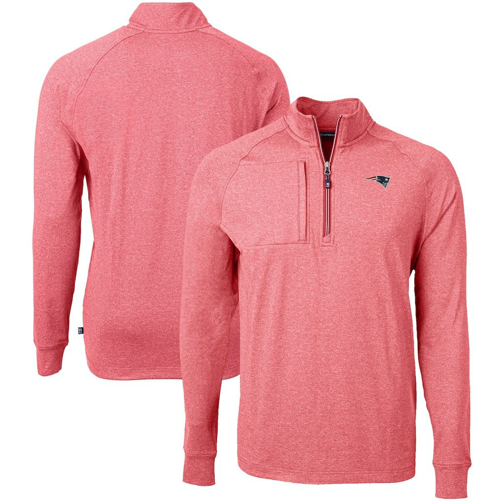 New England Patriots Cutter & Buck Big & Tall Adapt Eco Raglan Quarter-Zip Jacket | NFL New