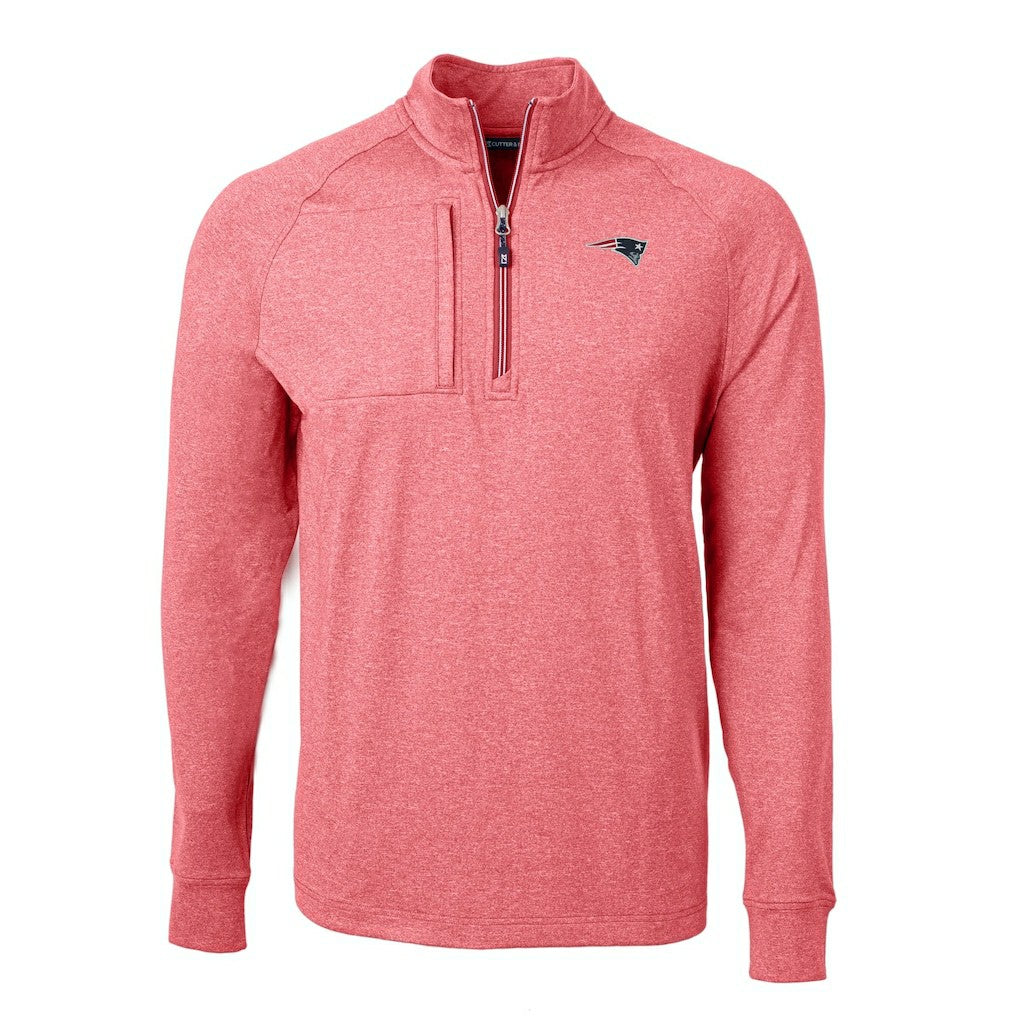 New England Patriots Cutter & Buck Big & Tall Adapt Eco Raglan Quarter-Zip Jacket | NFL New