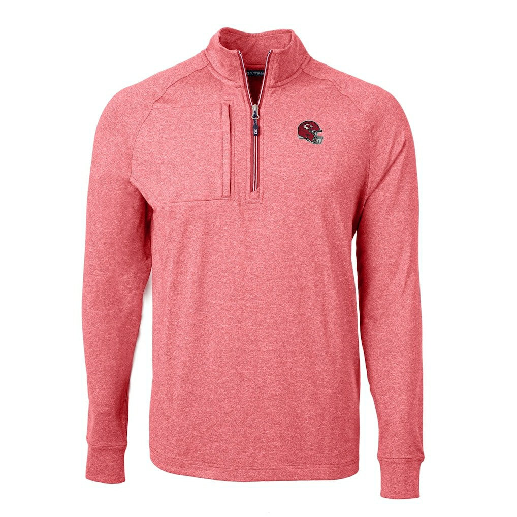 Kansas City Chiefs Cutter & Buck Big & Tall Adapt Eco Raglan Quarter-Zip Jacket | NFL On sale