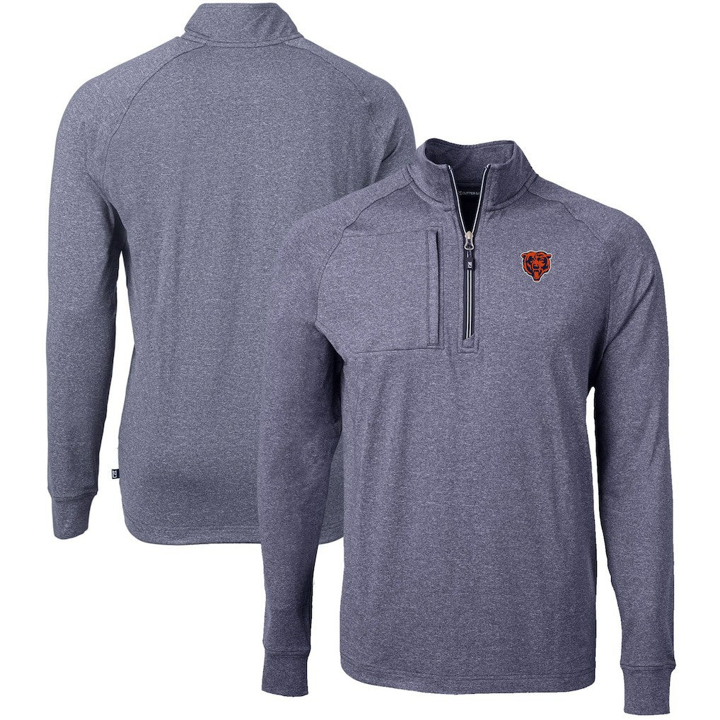 Chicago Bears Cutter & Buck Big & Tall Adapt Eco Raglan Quarter-Zip Jacket | NFL US