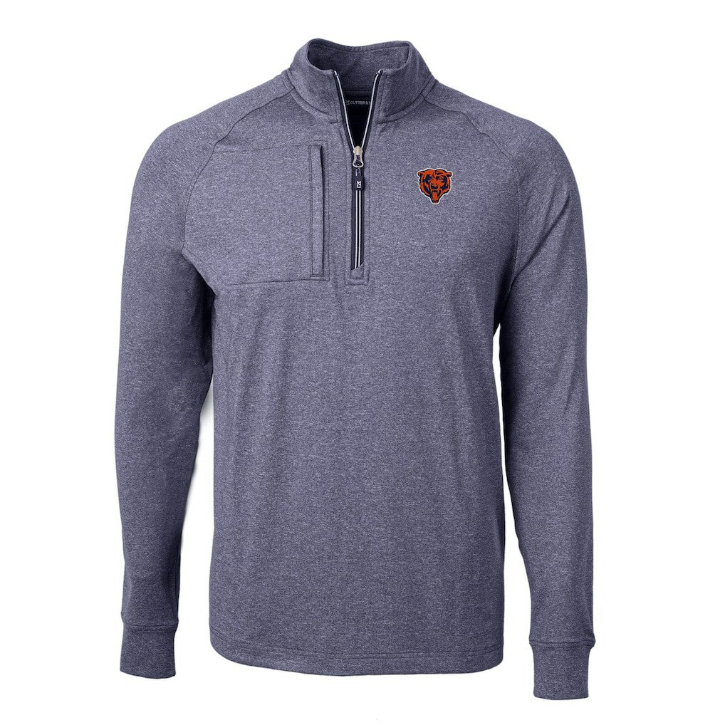 Chicago Bears Cutter & Buck Big & Tall Adapt Eco Raglan Quarter-Zip Jacket | NFL US