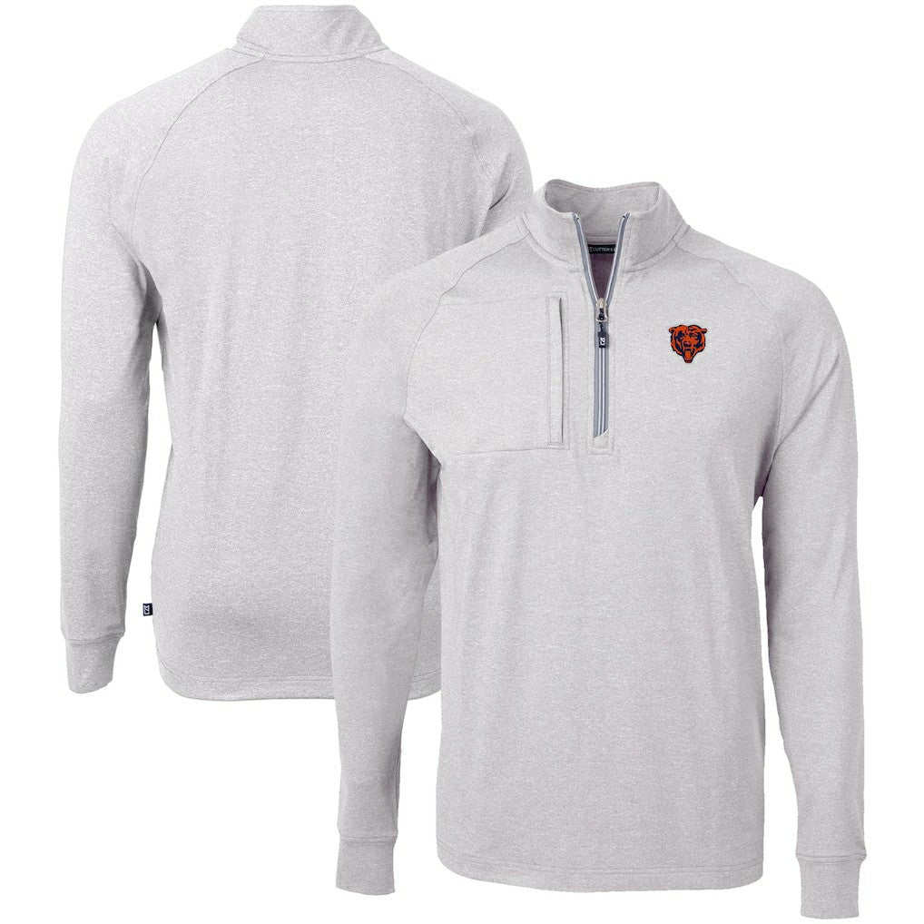 Chicago Bears Cutter & Buck Big & Tall Adapt Eco Raglan Quarter-Zip Jacket | NFL Online
