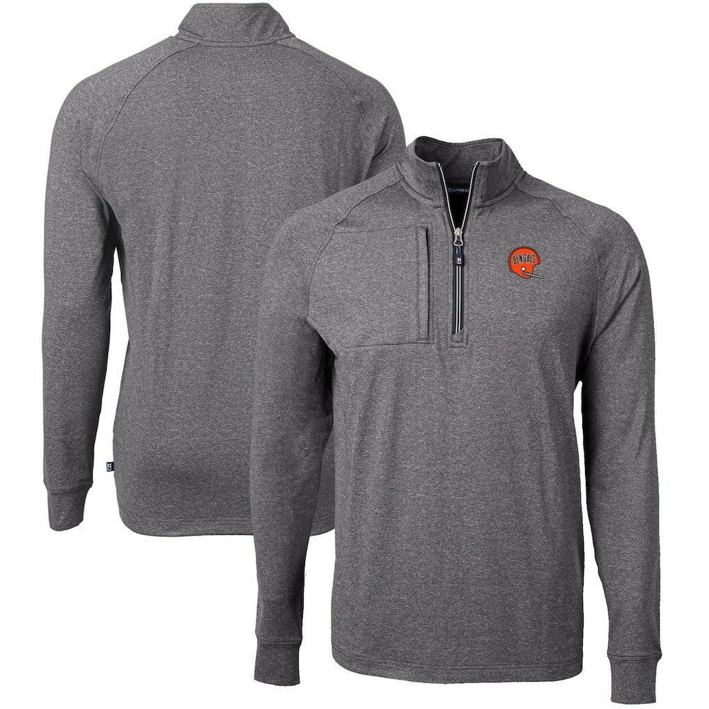 Cincinnati Bengals Cutter & Buck Big & Tall Adapt Eco Raglan Quarter-Zip Jacket | NFL US