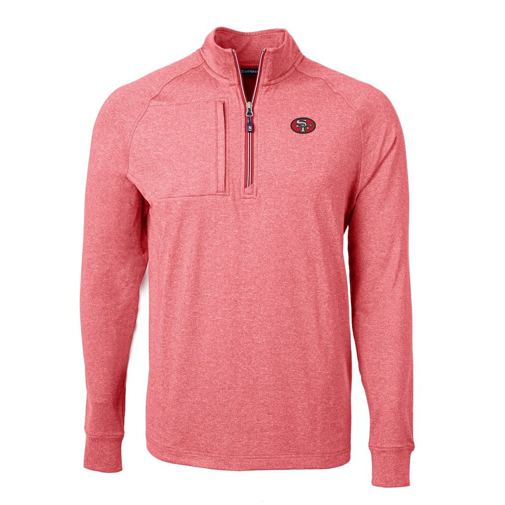 San Francisco 49ers Cutter & Buck Big & Tall Adapt Eco Raglan Quarter-Zip Jacket | NFL US