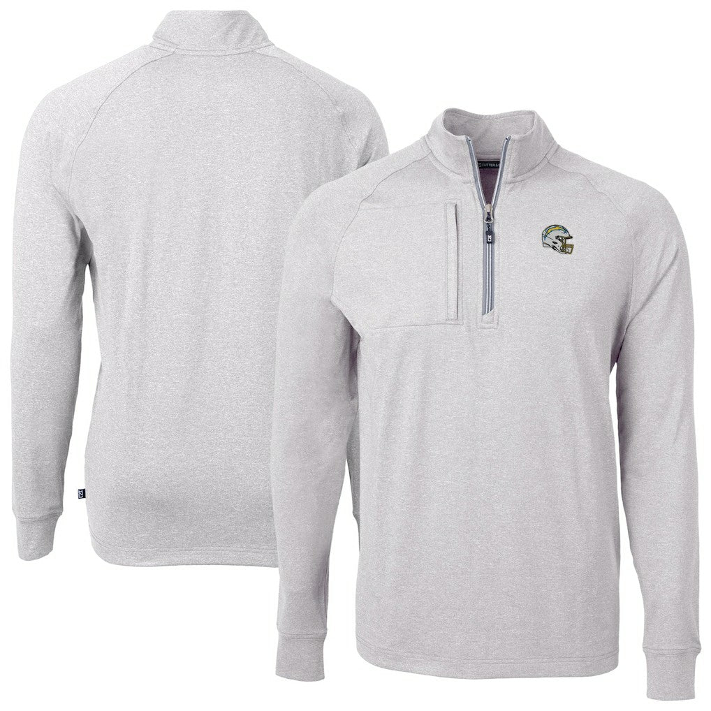 Los Angeles Chargers Cutter & Buck Big & Tall Adapt Eco Raglan Quarter-Zip Jacket | NFL Hot