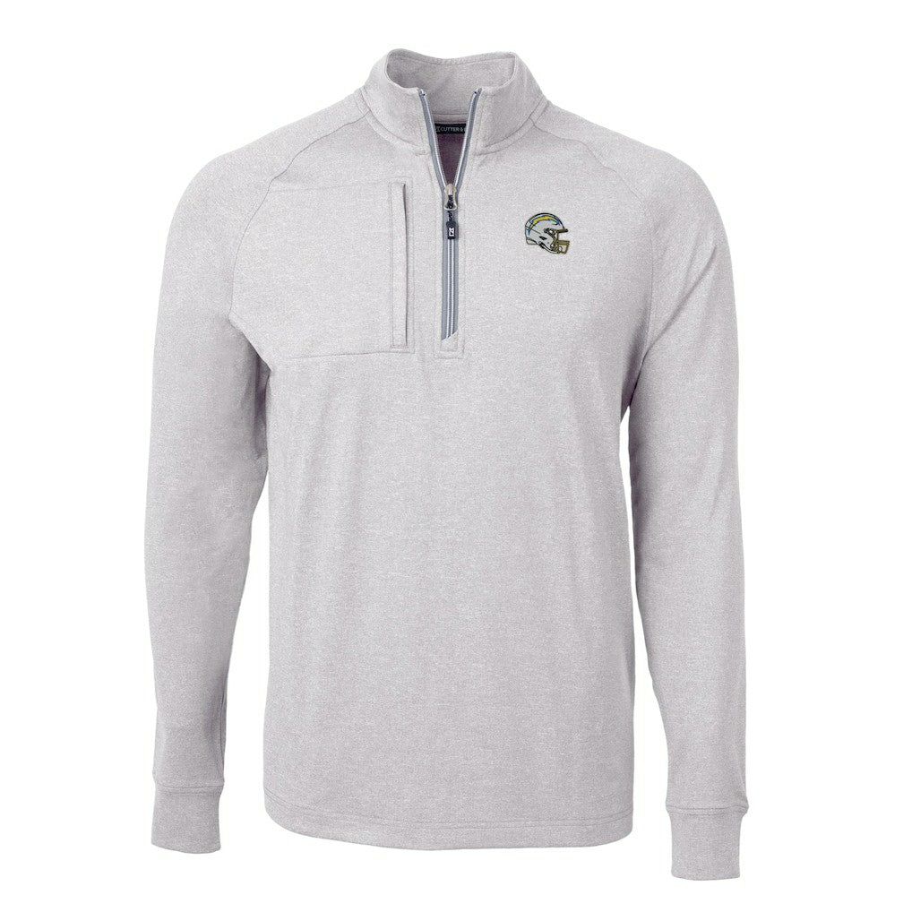 Los Angeles Chargers Cutter & Buck Big & Tall Adapt Eco Raglan Quarter-Zip Jacket | NFL Hot