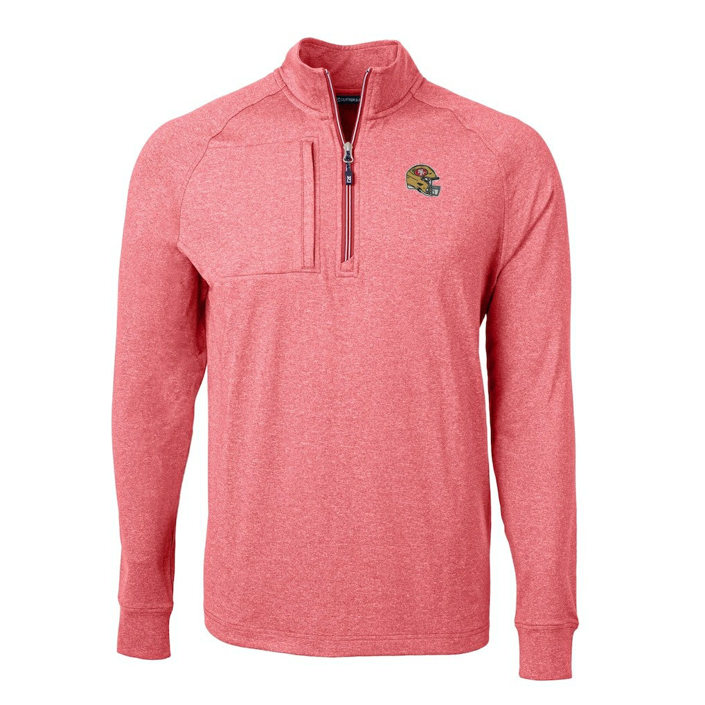 San Francisco 49ers Cutter & Buck Big & Tall Adapt Eco Raglan Quarter-Zip Jacket | NFL On sale