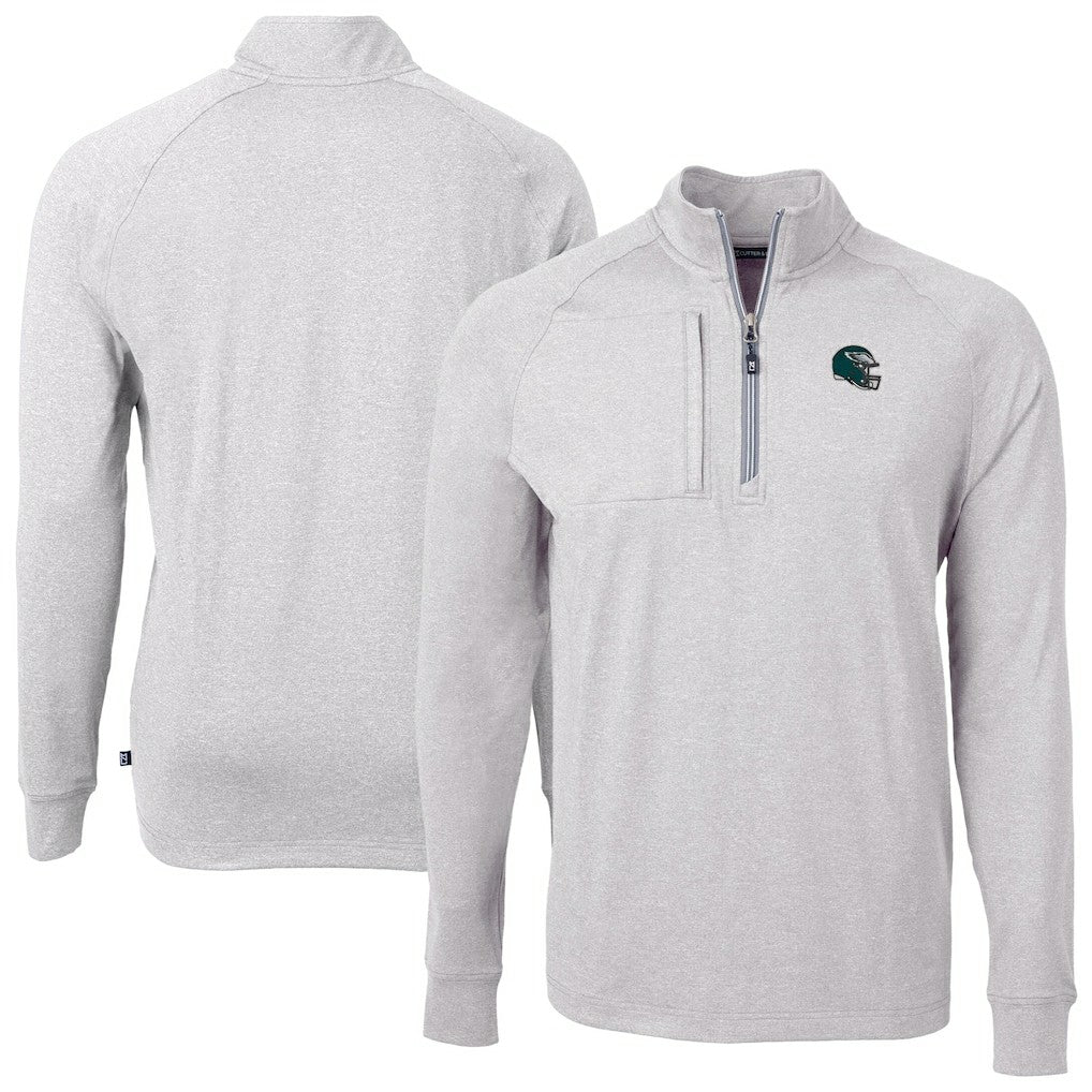 Philadelphia Eagles Cutter & Buck Big & Tall Adapt Eco Raglan Quarter-Zip Jacket | NFL New