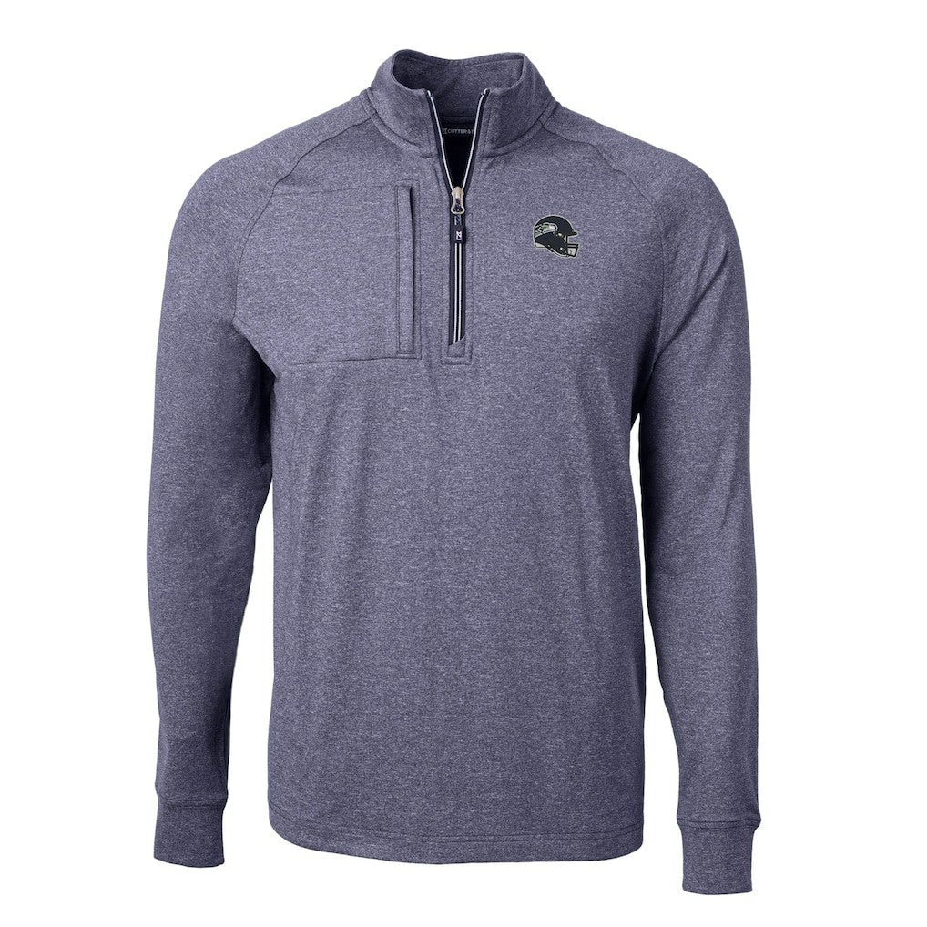 Seattle Seahawks Cutter & Buck Big & Tall Adapt Eco Raglan Quarter-Zip Jacket | NFL New