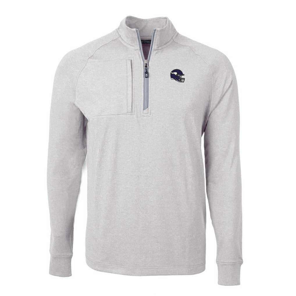 Minnesota Vikings Cutter & Buck Big & Tall Adapt Eco Raglan Quarter-Zip Jacket | NFL Discount