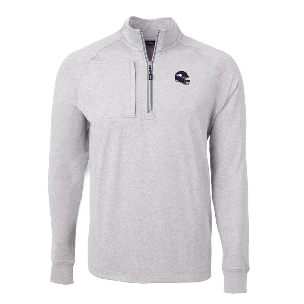 Minnesota Vikings Cutter & Buck Big & Tall Adapt Eco Raglan Quarter-Zip Jacket | NFL Discount