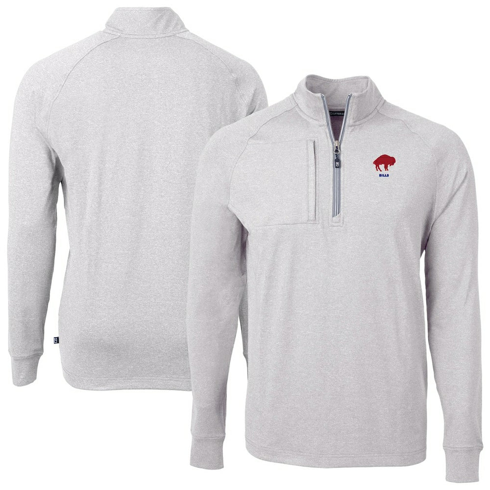 Buffalo Bills Cutter & Buck Big & Tall Adapt Eco Raglan Quarter-Zip Jacket | NFL Sale