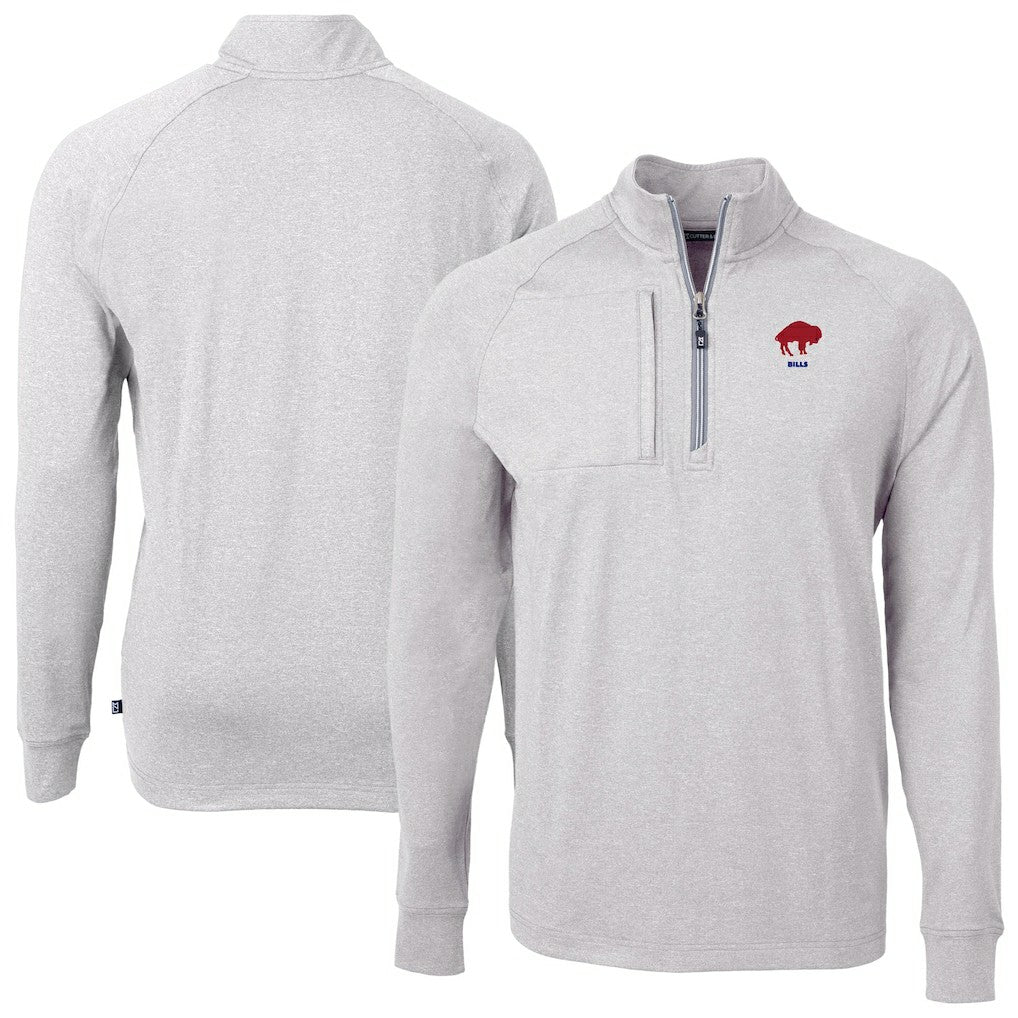Buffalo Bills Cutter & Buck Big & Tall Adapt Eco Raglan Quarter-Zip Jacket | NFL Sale