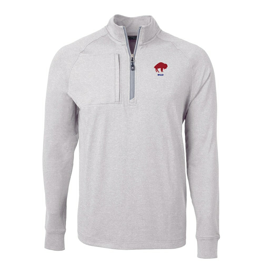 Buffalo Bills Cutter & Buck Big & Tall Adapt Eco Raglan Quarter-Zip Jacket | NFL Sale