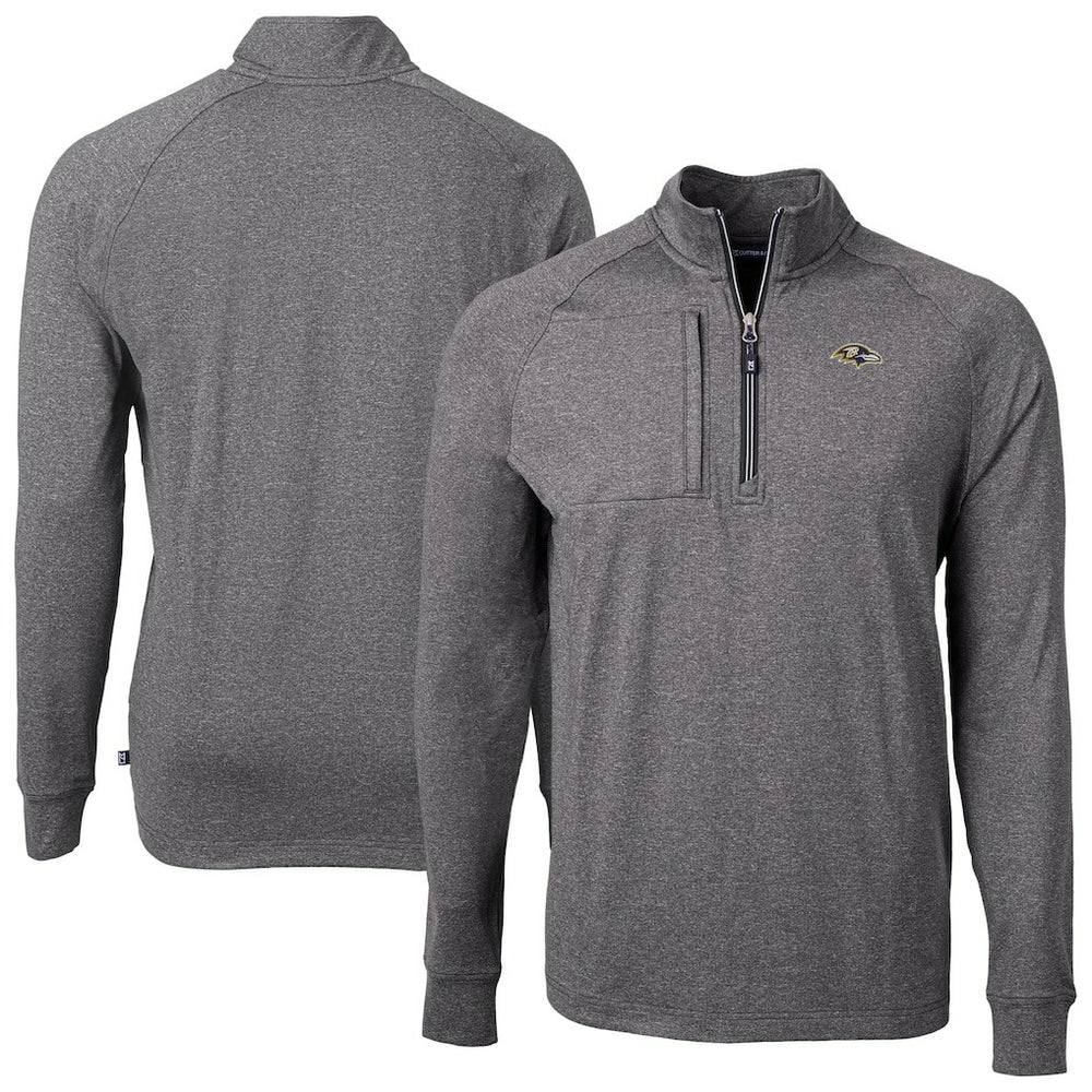 Baltimore Ravens Cutter & Buck Big & Tall Adapt Eco Raglan Quarter-Zip Jacket | NFL Near me