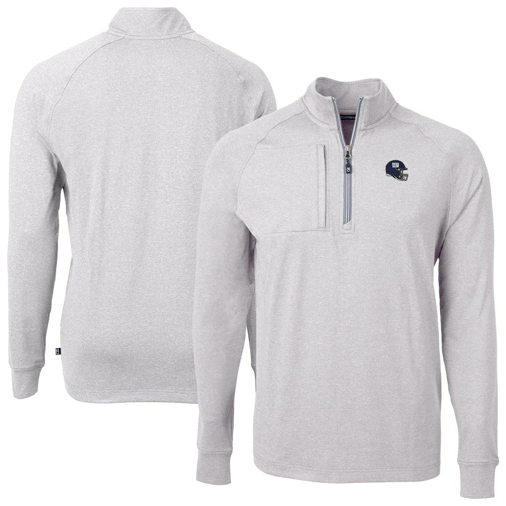 New York Giants Cutter & Buck Big & Tall Adapt Eco Raglan Quarter-Zip Jacket | NFL On sale