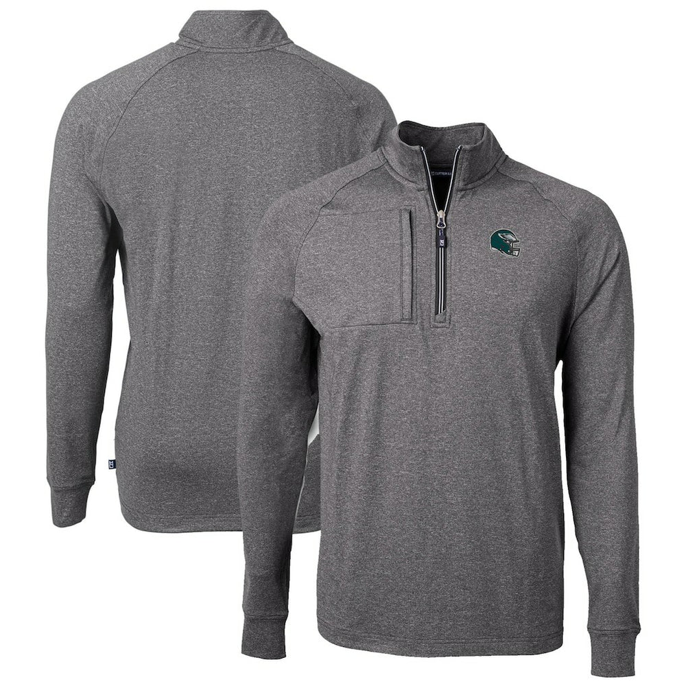Philadelphia Eagles Cutter & Buck Big & Tall Adapt Eco Raglan Quarter-Zip Jacket | NFL Outlet