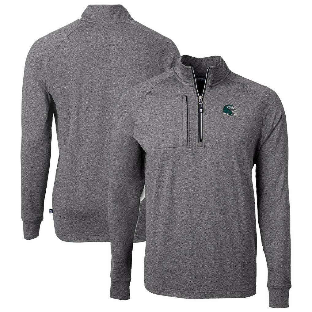 Philadelphia Eagles Cutter & Buck Big & Tall Adapt Eco Raglan Quarter-Zip Jacket | NFL Outlet