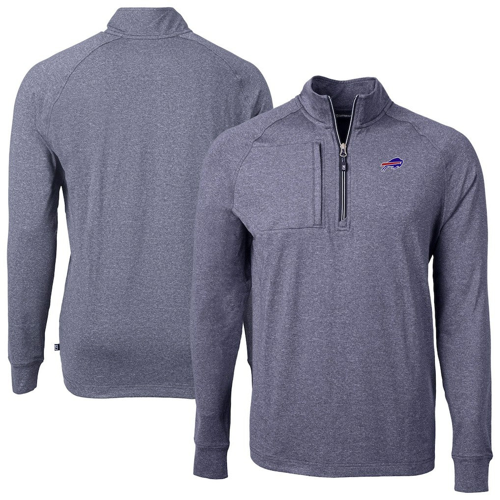 Buffalo Bills Cutter & Buck Big & Tall Adapt Eco Raglan Quarter-Zip Jacket | NFL US
