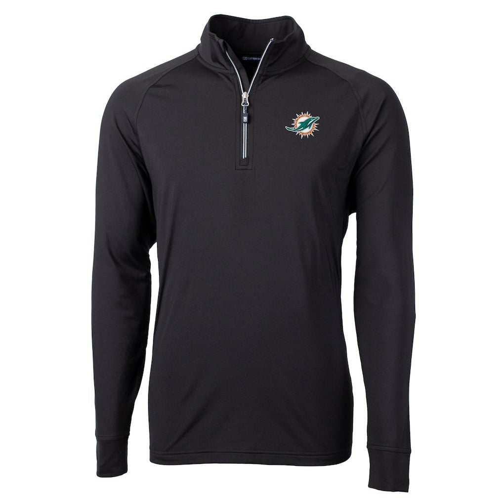 Miami Dolphins Cutter & Buck Big & Tall Adapt Eco DryTec Raglan Quarter-Zip Jacket | NFL Discount