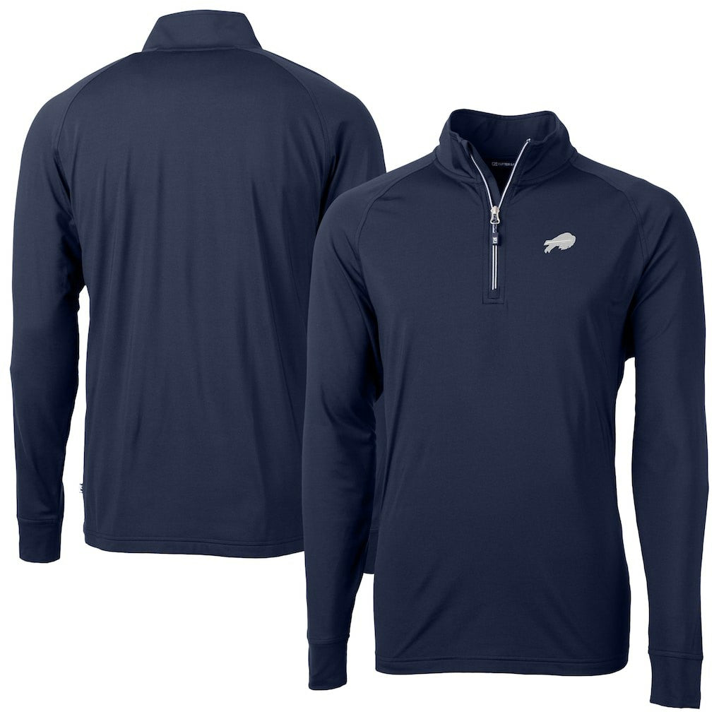 Buffalo Bills Cutter & Buck Big & Tall Adapt Eco DryTec Raglan Quarter-Zip Jacket | NFL Outlet