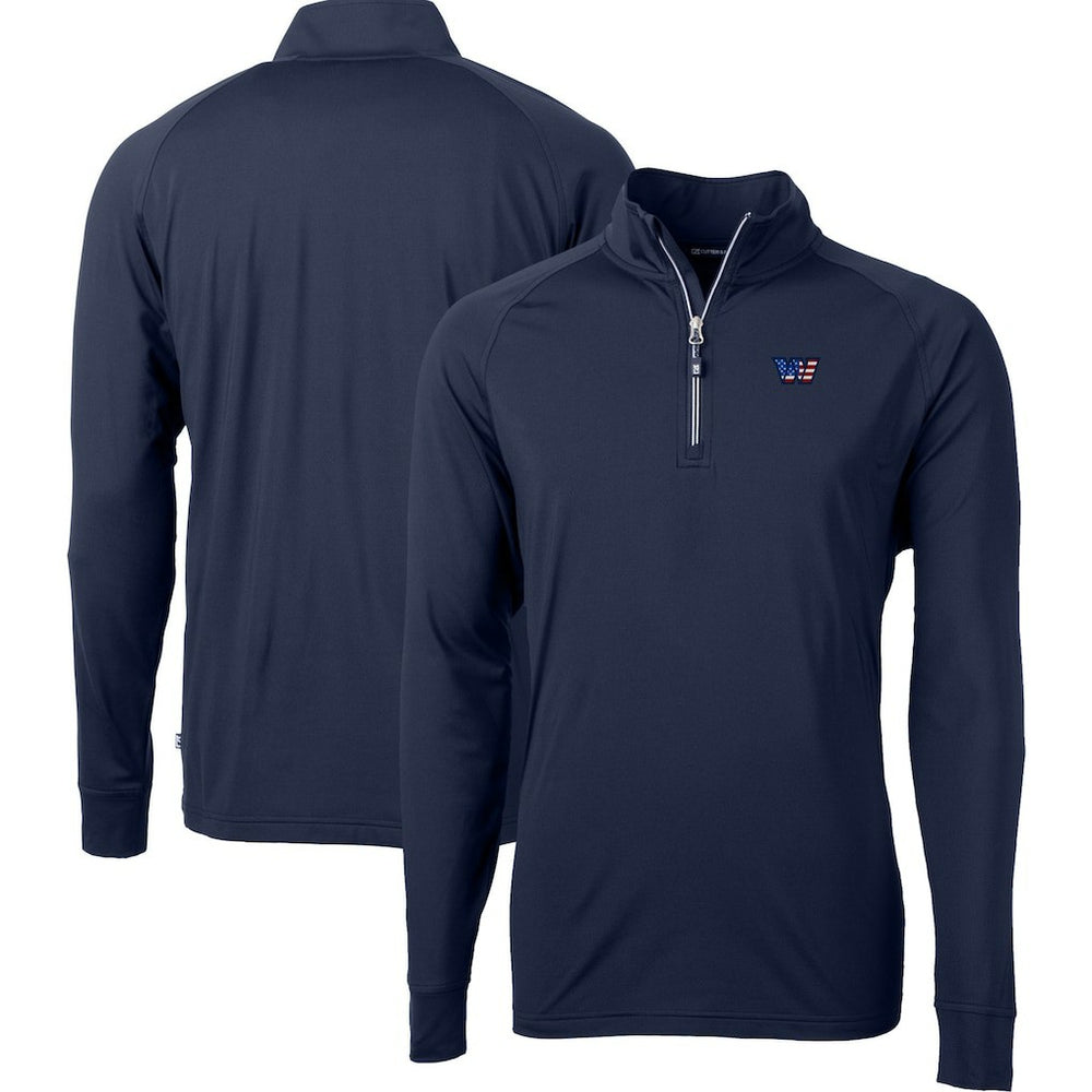 Washington Commanders Cutter & Buck Big & Tall Americana Adapt Eco DryTec Raglan Quarter-Zip Jacket | NFL On sale