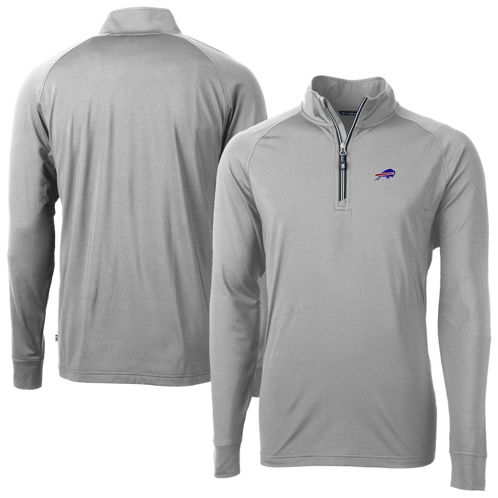 Buffalo Bills Cutter & Buck Big & Tall Adapt Eco DryTec Raglan Quarter-Zip Jacket | NFL Discount