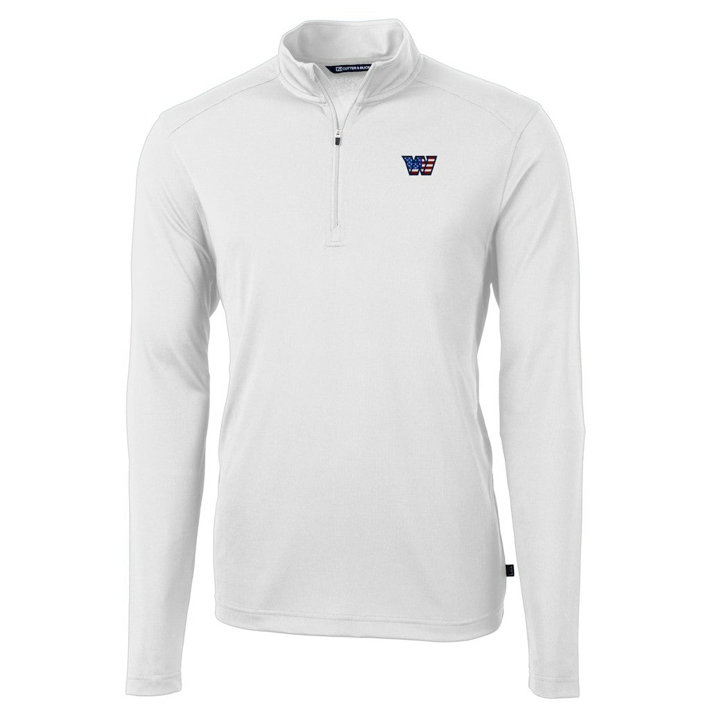Washington Commanders Cutter & Buck Big & Tall Americana Virtue Eco Pique Quarter-Zip Jacket | NFL On sale