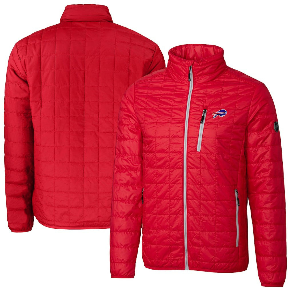 Buffalo Bills Cutter & Buck Big & Tall Rainier PrimaLoft Eco Insulated Full-Zip Hoodie Puffer Jacket | NFL Sale