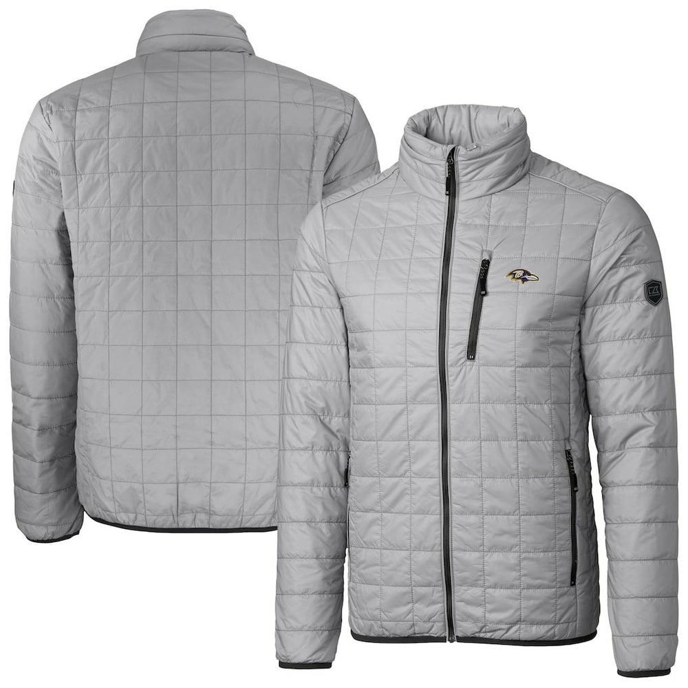 Baltimore Ravens Cutter & Buck Big & Tall Rainier PrimaLoft Eco Insulated Full-Zip Hoodie Puffer Jacket | NFL New