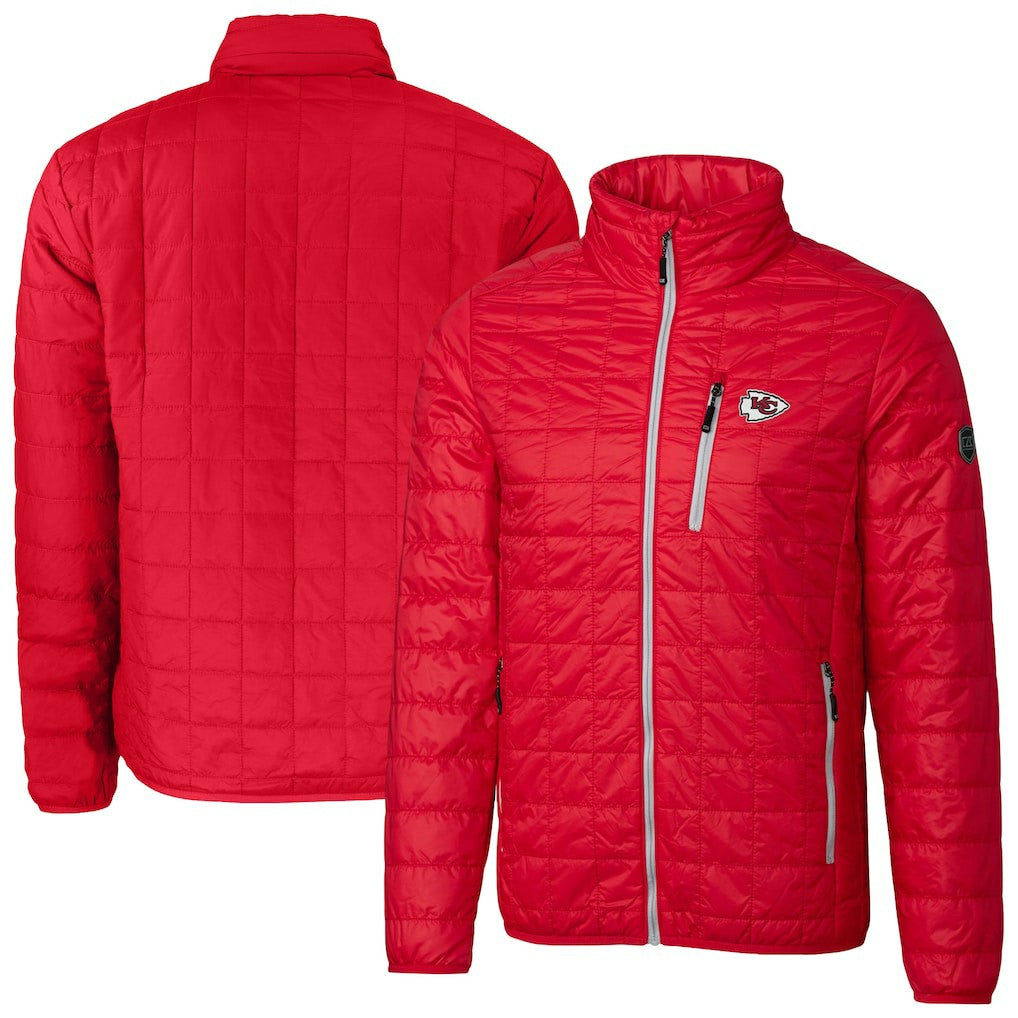 Kansas City Chiefs Cutter & Buck Big & Tall Rainier PrimaLoft Eco Insulated Full-Zip Hoodie Puffer Jacket | NFL Discount