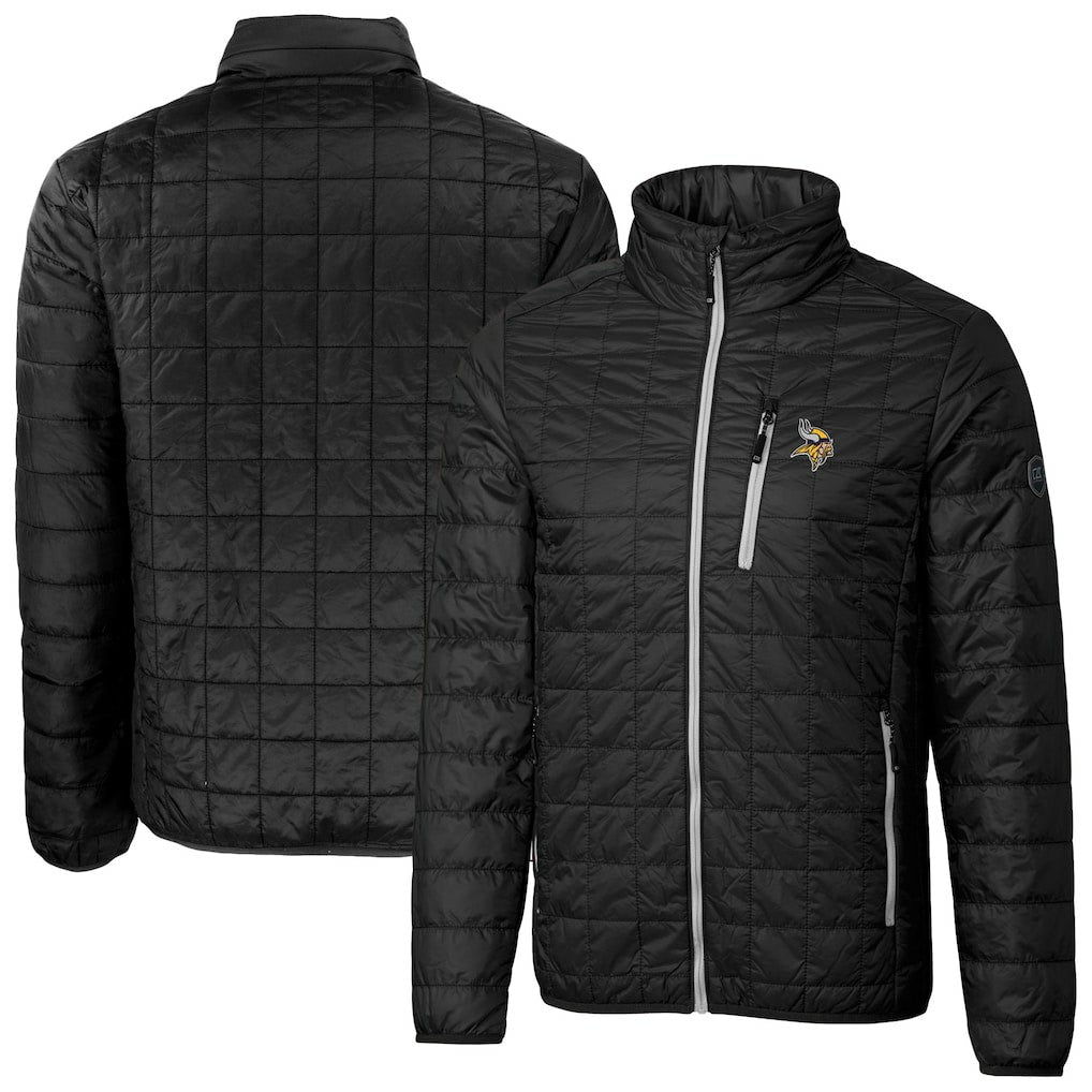 Minnesota Vikings Cutter & Buck Big & Tall Rainier PrimaLoft Eco Insulated Full-Zip Hoodie Puffer Jacket | NFL New