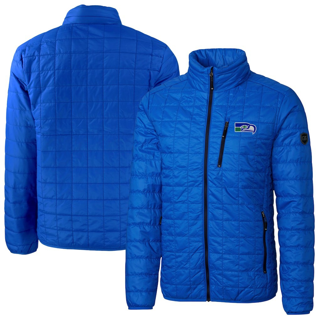 Seattle Seahawks Cutter & Buck Big & Tall Rainier PrimaLoft Eco Insulated Full-Zip Puffer Jacket | NFL New