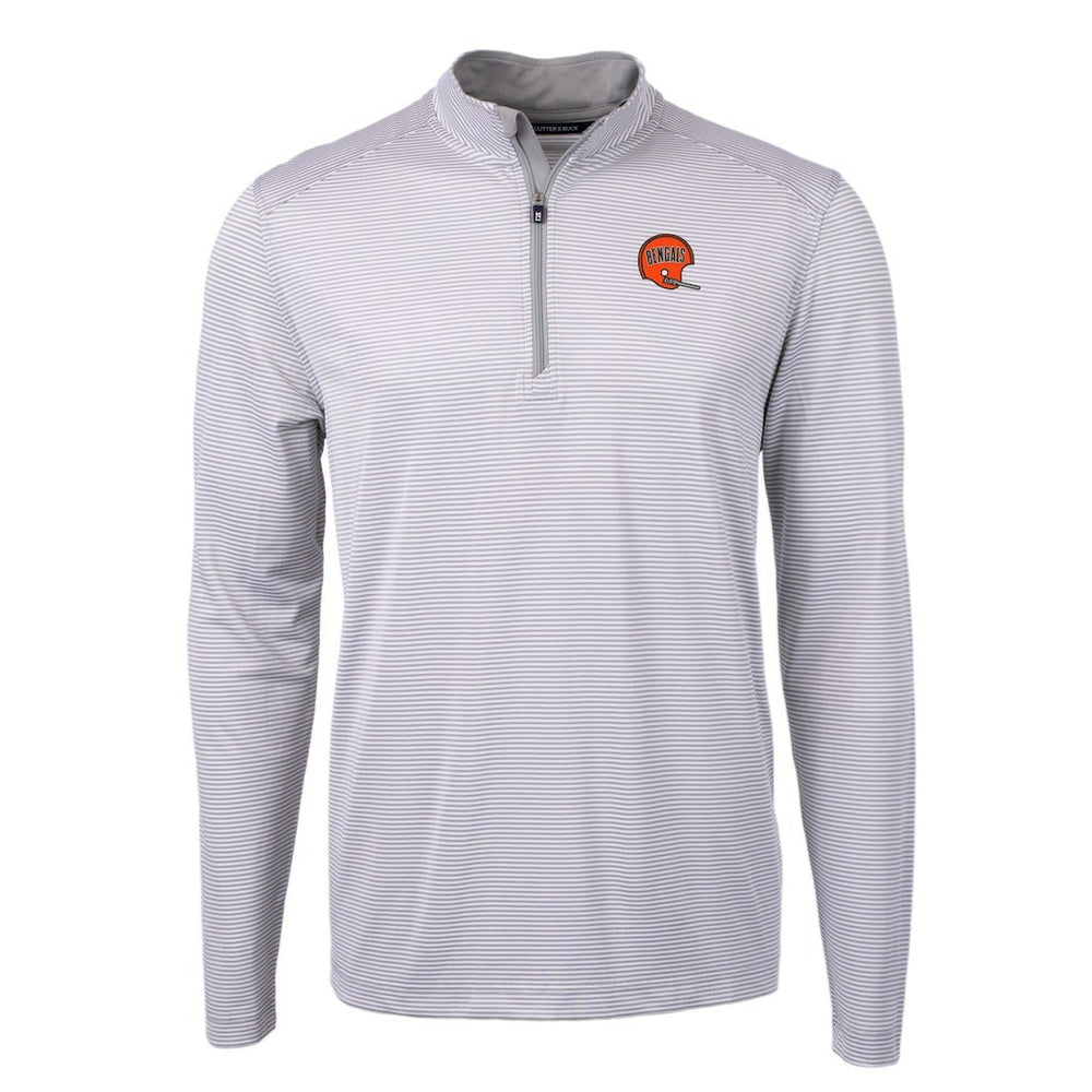 Cincinnati Bengals Cutter & Buck Big & Tall Virtue Eco Pique Micro Stripe Tri-Blend Quarter-Zip Jacket | NFL US