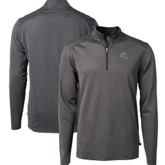 Detroit Lions Cutter & Buck Big & Tall Virtue Eco Pique Micro Stripe Tri-Blend Quarter-Zip Jacket | NFL Online