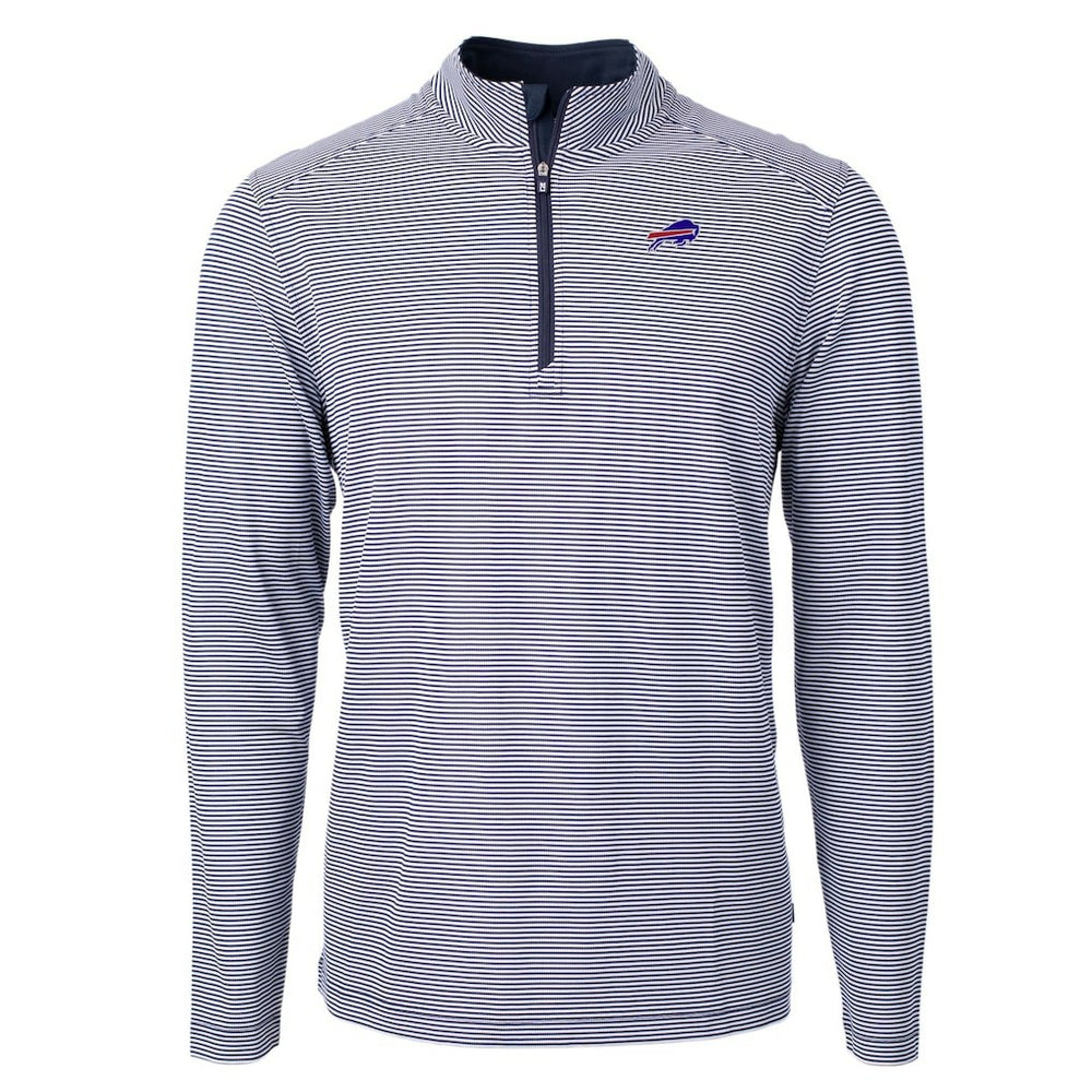 Buffalo Bills Cutter & Buck Big & Tall Virtue Eco Pique Micro Stripe Tri-Blend Quarter-Zip Jacket | NFL Outlet