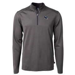 New York Giants Cutter & Buck Big & Tall Virtue Eco Pique Micro Stripe Tri-Blend Quarter-Zip Jacket | NFL Sale