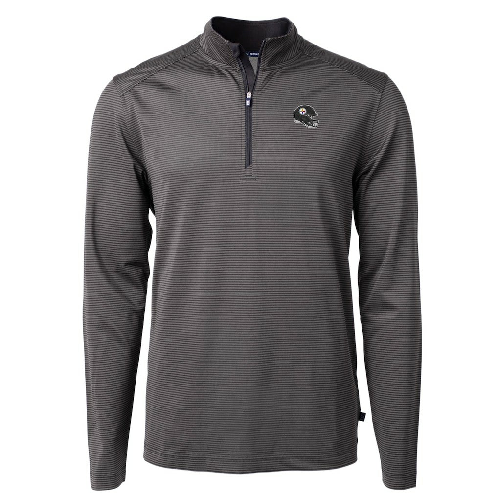 Pittsburgh Steelers Cutter & Buck Big & Tall Virtue Eco Pique Micro Stripe Tri-Blend Quarter-Zip Jacket | NFL On sale