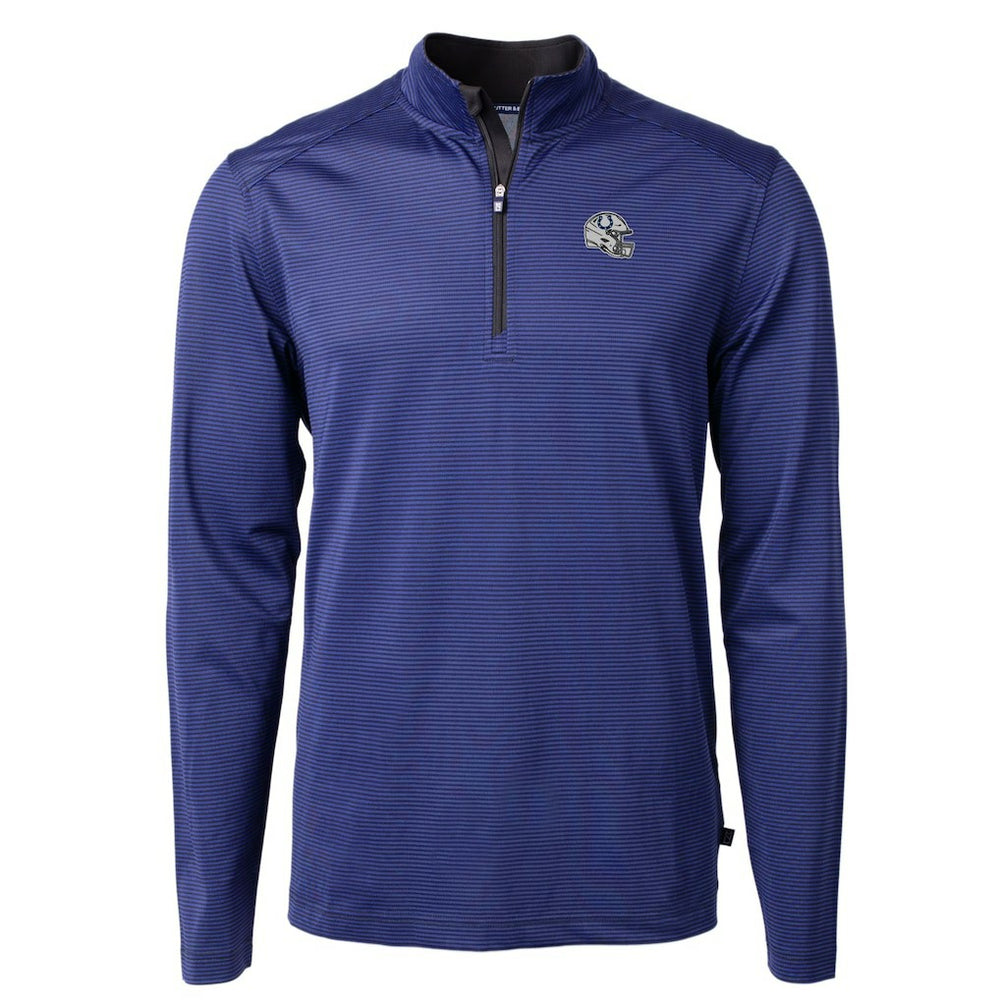 Indianapolis Colts Cutter & Buck Big & Tall Virtue Eco Pique Micro Stripe Tri-Blend Quarter-Zip Jacket | NFL Sale