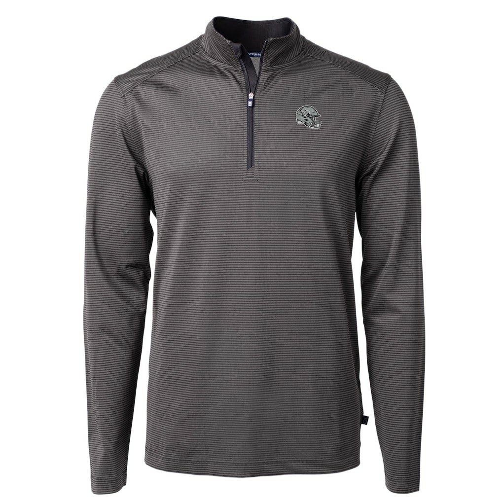 Las Vegas Raiders Cutter & Buck Big & Tall Virtue Eco Pique Micro Stripe Tri-Blend Quarter-Zip Jacket | NFL Near me